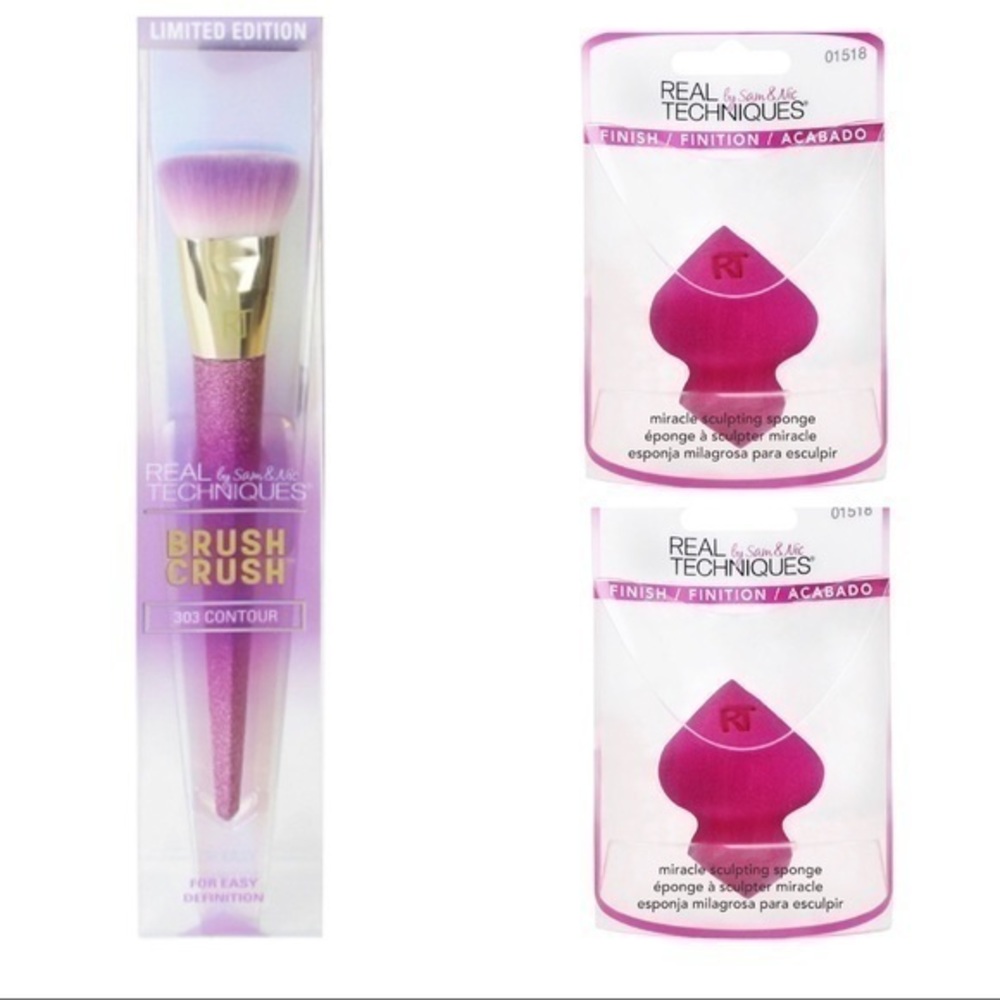 Real Techniques Brush Crush 303 Contour Brush and Miracle Sculpting Sponges